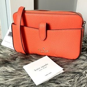 NWT Kate Spade genuine leather crossbody coral